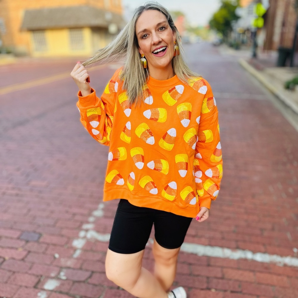 Queen Of Sparkles - Candy Corn Sweater